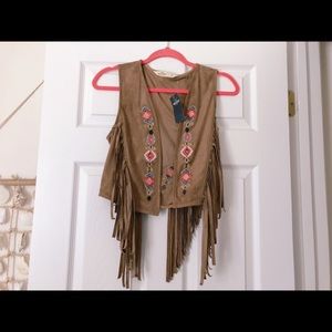 Hollister Fringe Vest Boho Western